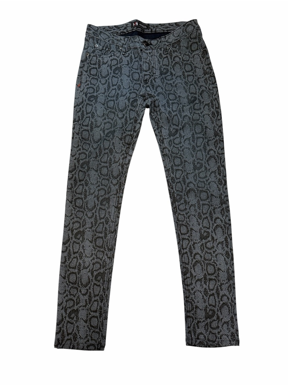 Marc Nelson Snake Print Skinny Jeans Women’s 28 Gray Black Ankle Pants, USA Made